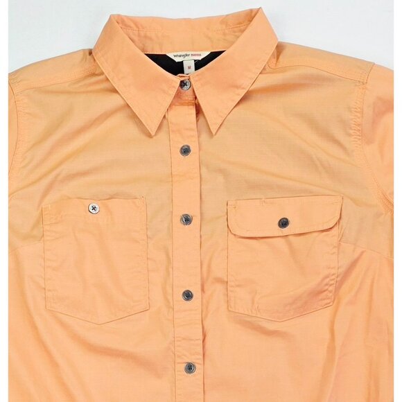 Wrangler Riggs Workwear Womens Size Medium Tangarine Back Vent Long Sleeve Shirt - Picture 13 of 13